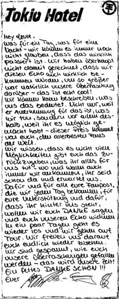 Lettre de Tom